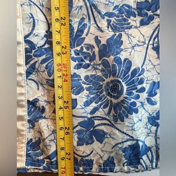 Victoria’s Secret Gold Label Pajama Top Sz S-M Blue White Floral Print Vintage - Picture 8 of 9